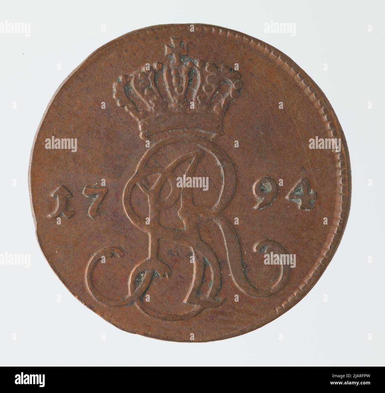 Stanisław agosto Poniatowski (1764–1795), Crown Penny, Varsavia; 1794 Mint Varsavia, Stanisław agosto Poniatowski (1732 1798) Foto Stock
