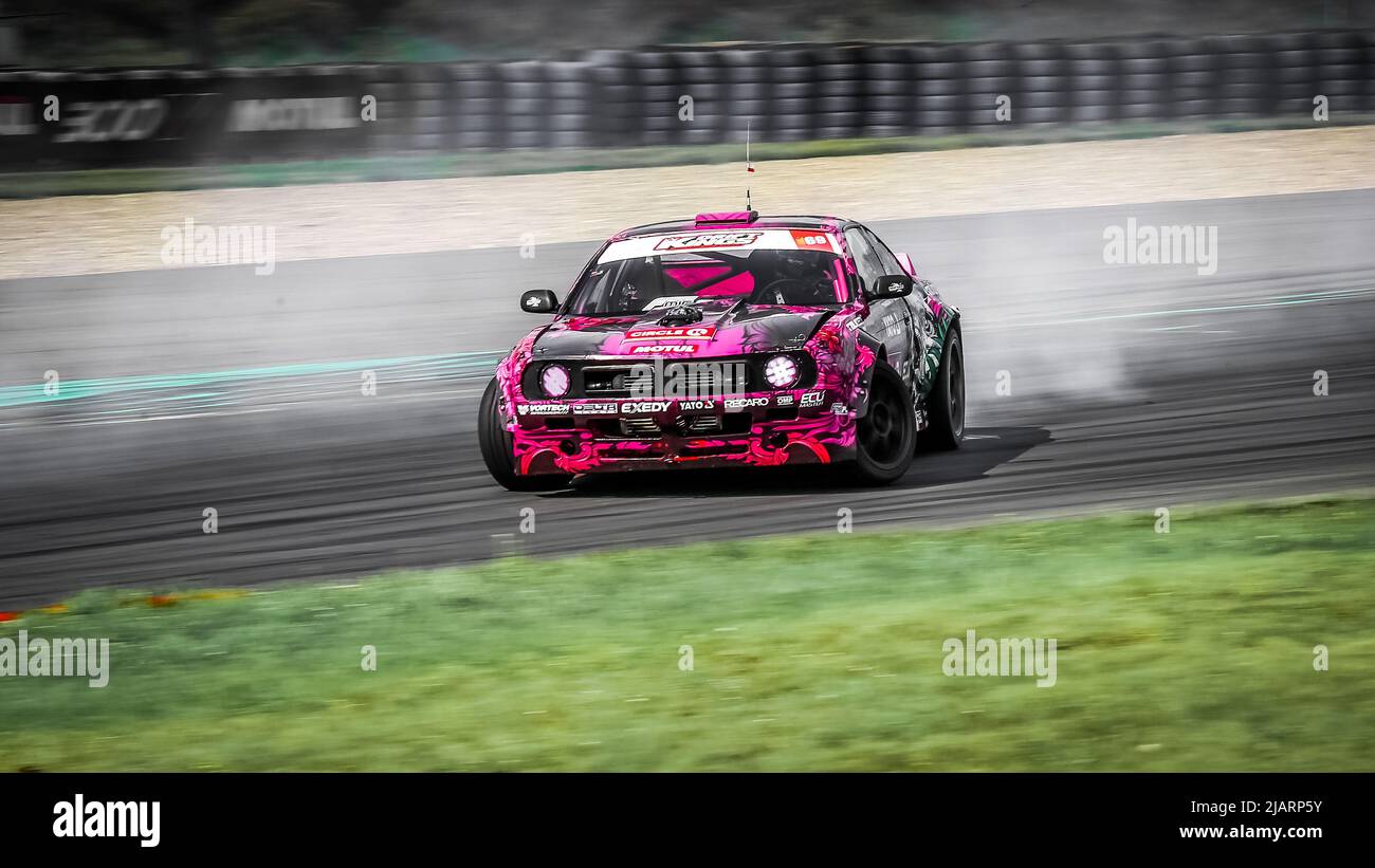 Oschersleben, Germania, 31 agosto 2019: Karolina Pilarczyk guida la Nissan Silvia S14 Supercharged LSX 376 durante la Drift Kings International Foto Stock