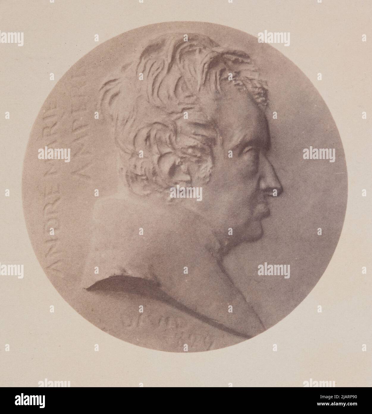 Ampere Andre Marie (*1775 +1836) il matematico creatore di Medallion Pierre Jean David d'Angers Foto Stock