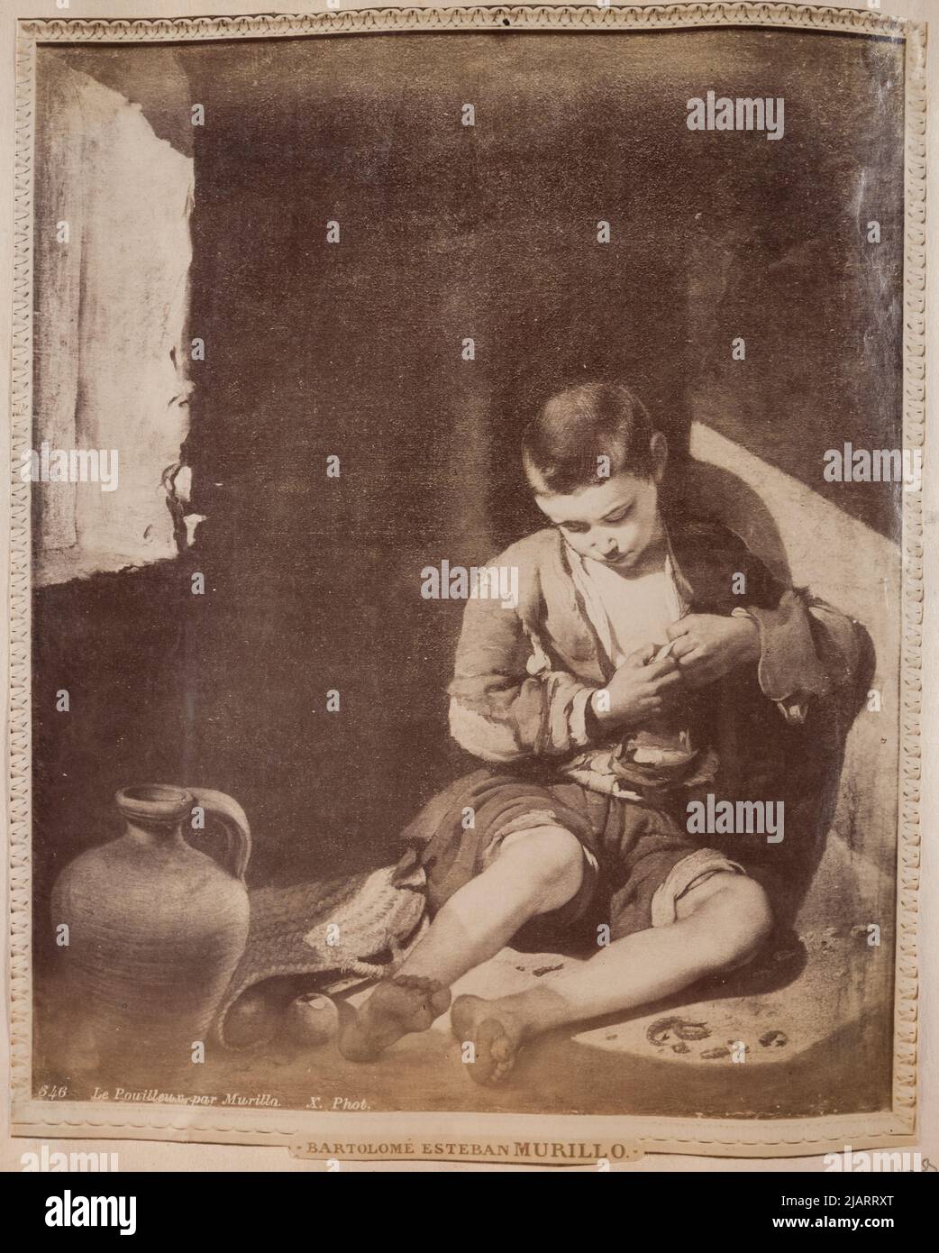 Parigi Louvr Boy prendere le pulci Vibana Murillo sconosciuto Foto Stock