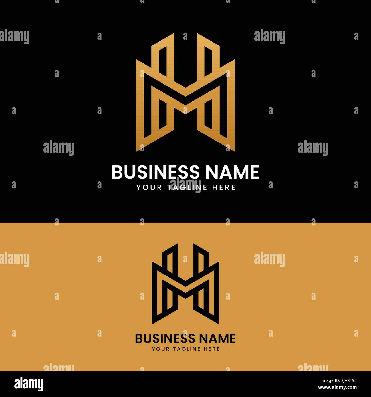 Modello di progettazione iniziale logo monogramma H M HM MH Letter. Adatto per General Sports Fitness Construction Finance Company Business Corporate Shop Illustrazione Vettoriale