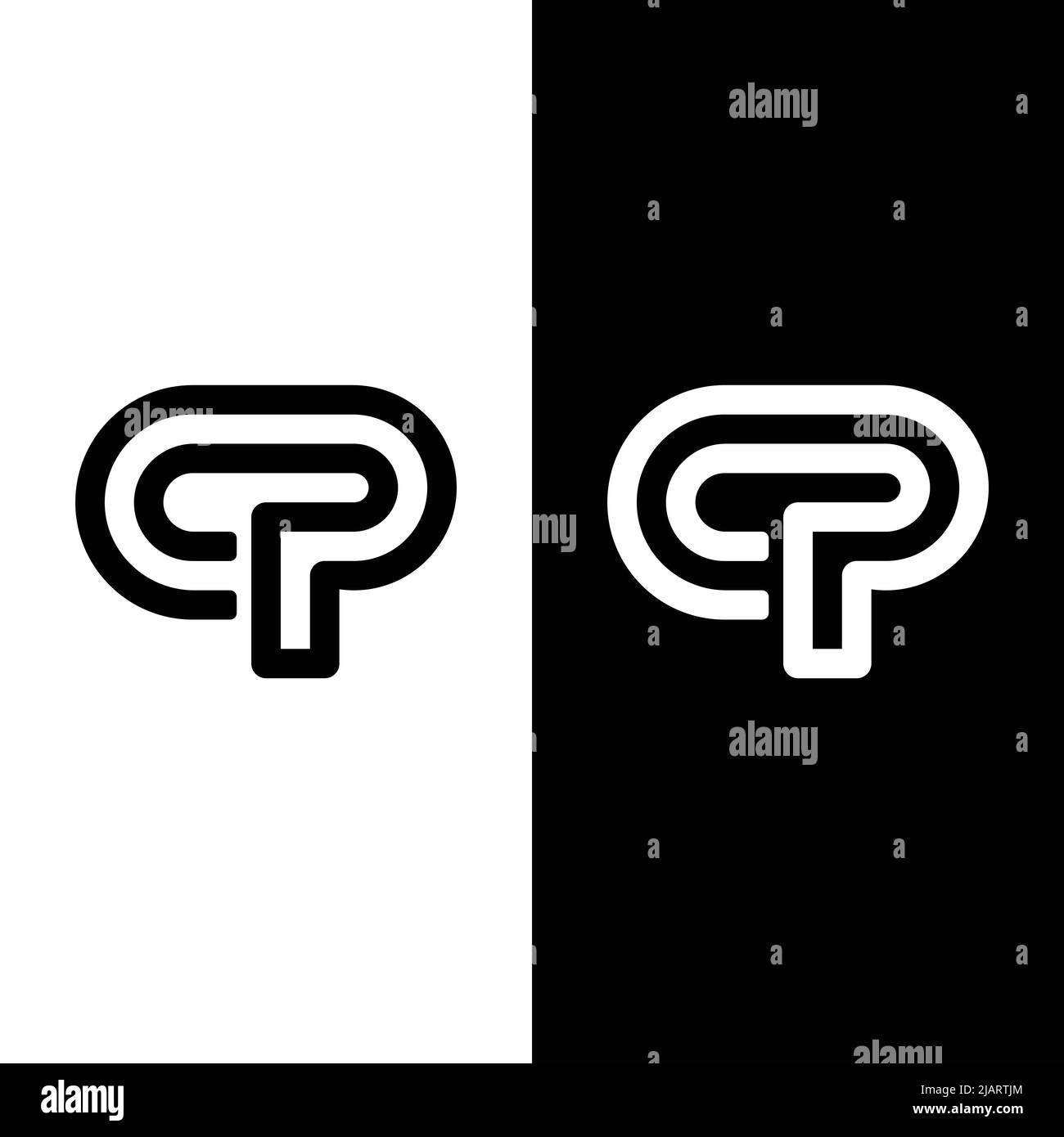 C P CP PC Letter Monogram modello di progettazione iniziale del logo. Adatto per General Sports Fitness Construction Finance Company Business Corporate Shop Illustrazione Vettoriale