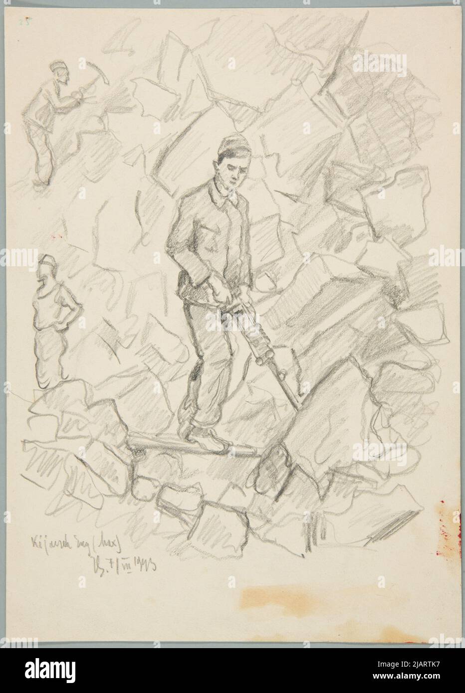 Lavoratore di lavoro forzato in una cava Ivanec ', Ivan (1893 1946) Foto Stock