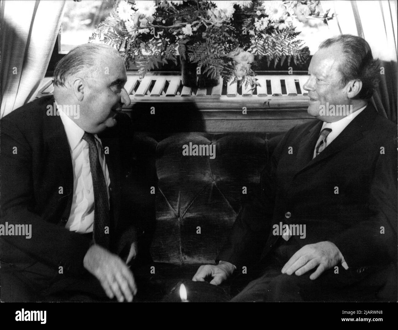 Französischer Staatspräsident Georges Pompidou e Bundeskanzler Willy Brandt. Foto Stock