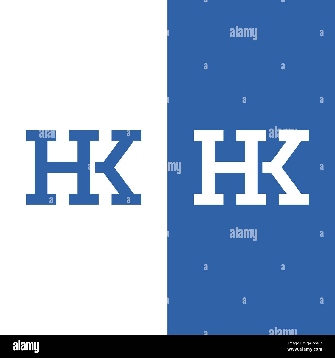 Modello di progettazione iniziale del logo con monogramma lettera H K HK KH. Adatto per General Sports Fitness Construction Finance Company Business Corporate Shop Appar Illustrazione Vettoriale