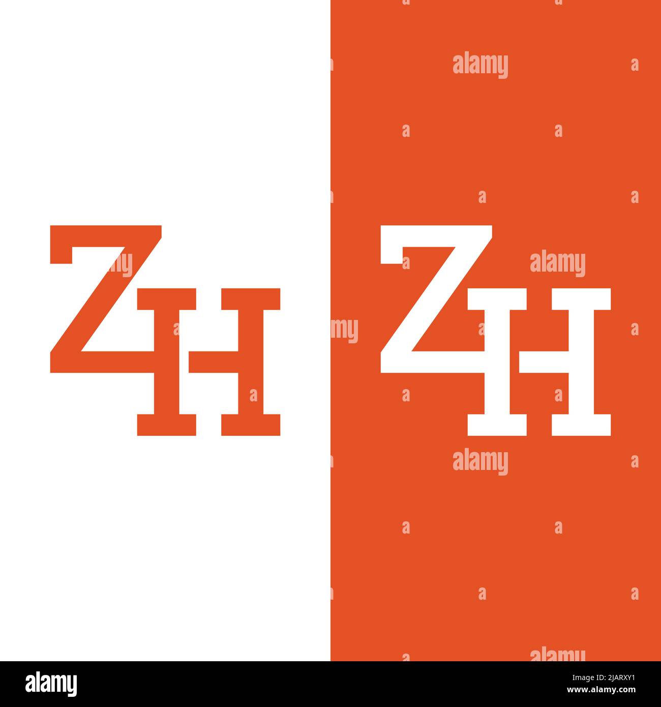 Z H ZH HZ modello di progettazione del logo iniziale per il monogramma Letter. Adatto per General Sports Fitness Construction Finance Company Business Corporate Shop Appar Illustrazione Vettoriale