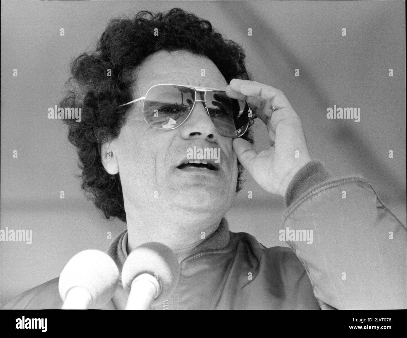 Muammar al-Gheddafi, das Staatsoberhaupt von Libyen von 1969 bis 2011. Foto Stock