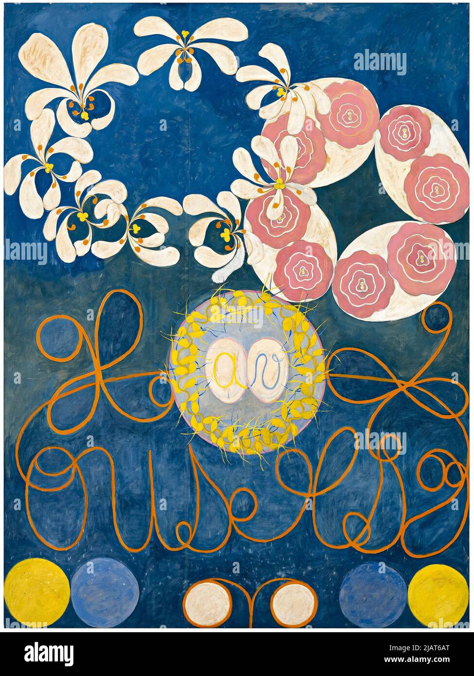 HILMA af Klint, The Ten Largest, n. 01, Infanzia, gruppo IV, Pittura astratta in tempera su pannello, 1907 Collezione privata Foto Stock