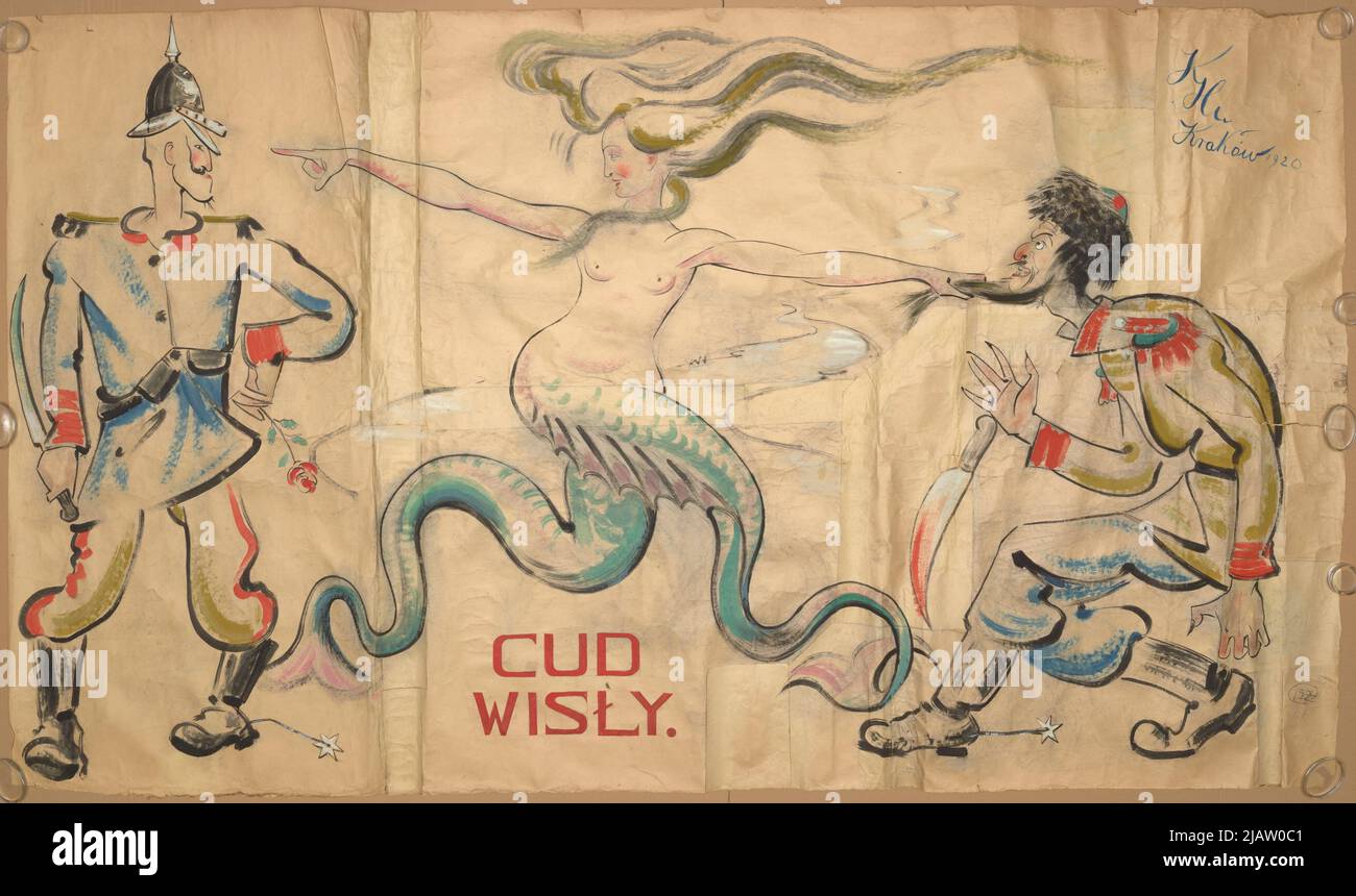 Wisła miracolo. Progetto di propaganda poster dalla guerra sovietica polacca 1919 1920 Monogramma K.H. Foto Stock