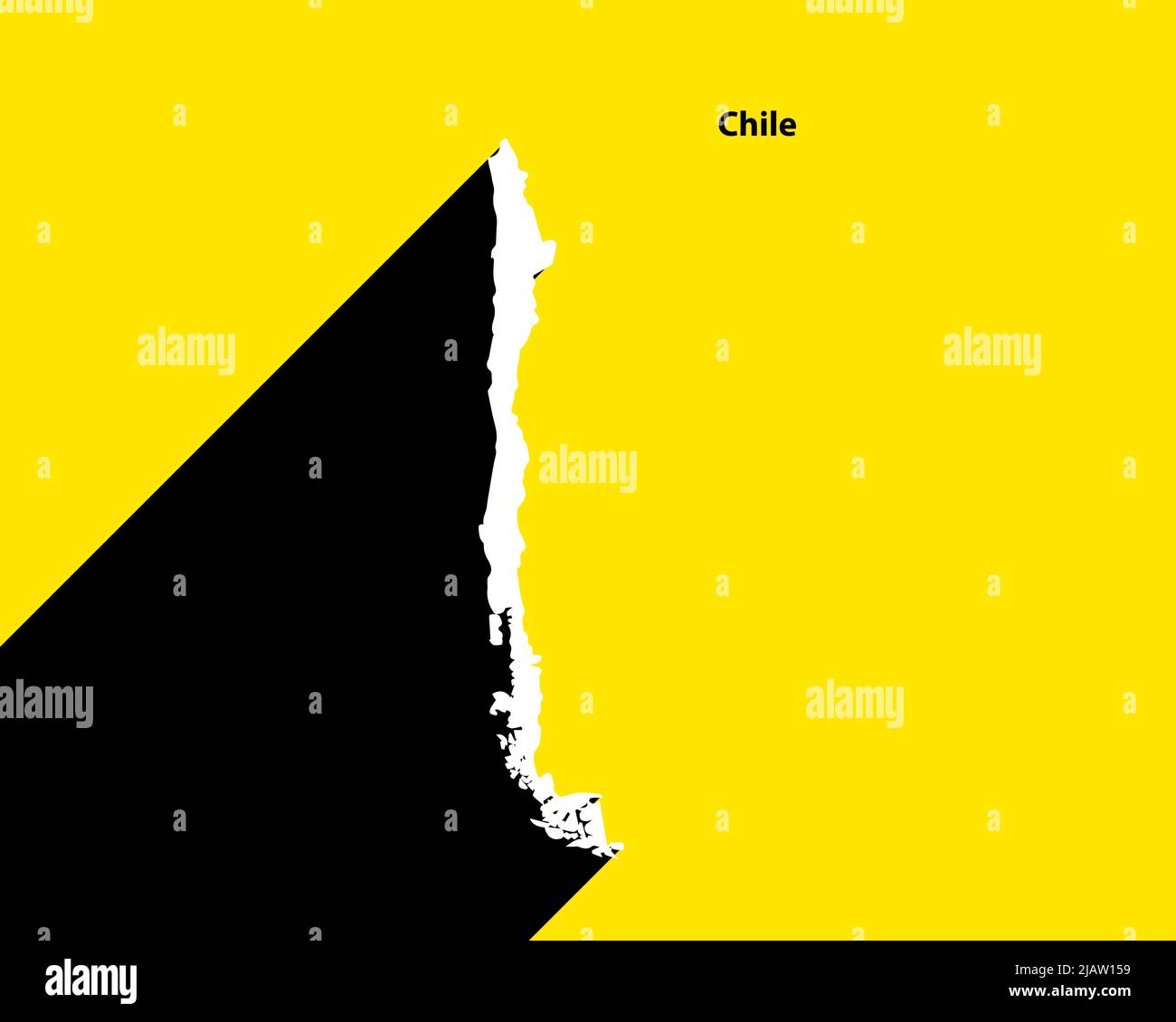 Mappa del Cile su poster retrò con lunga ombra. Segno vintage facile da modificare, manipolare, ridimensionare o colorare. Illustrazione Vettoriale