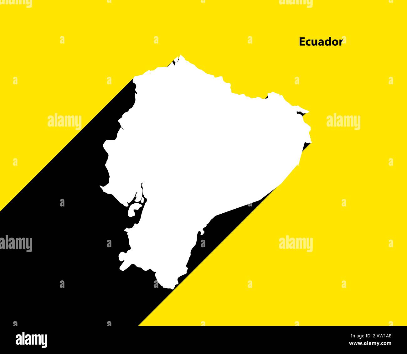 Mappa Ecuador su poster retrò con lunga ombra. Segno vintage facile da modificare, manipolare, ridimensionare o colorare. Illustrazione Vettoriale