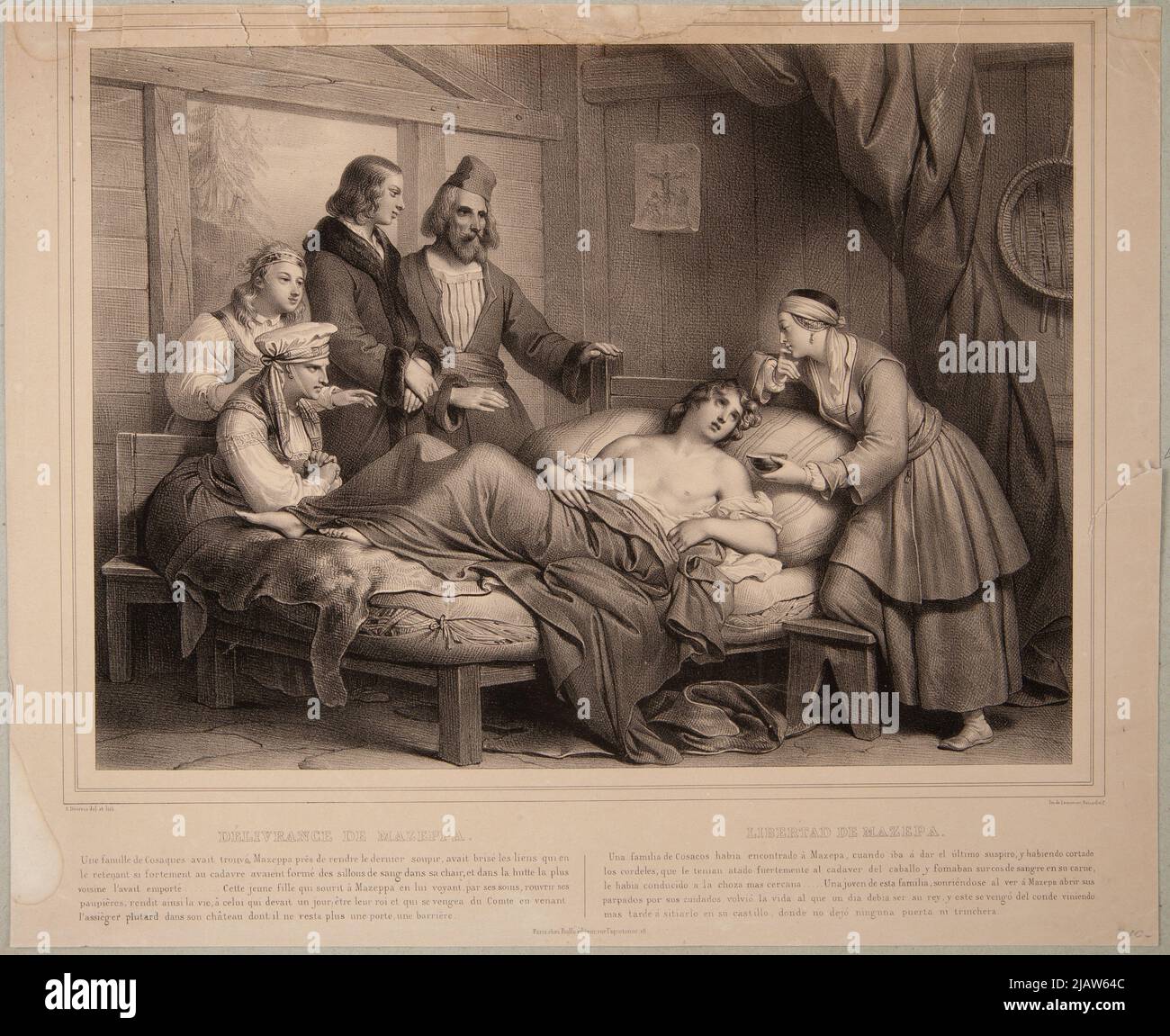 Mazepa Imp. Lemercier Bernard et Cie, Devéria, Achille (1800 1857) Foto Stock