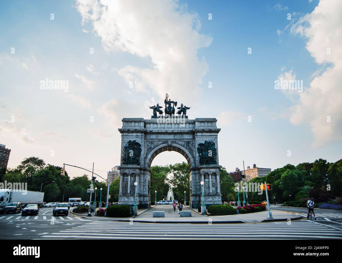 Soldiers and Sailors Memorial Arch al Grand Army Plaza, Prospect Park, Brooklyn, New York City Foto Stock