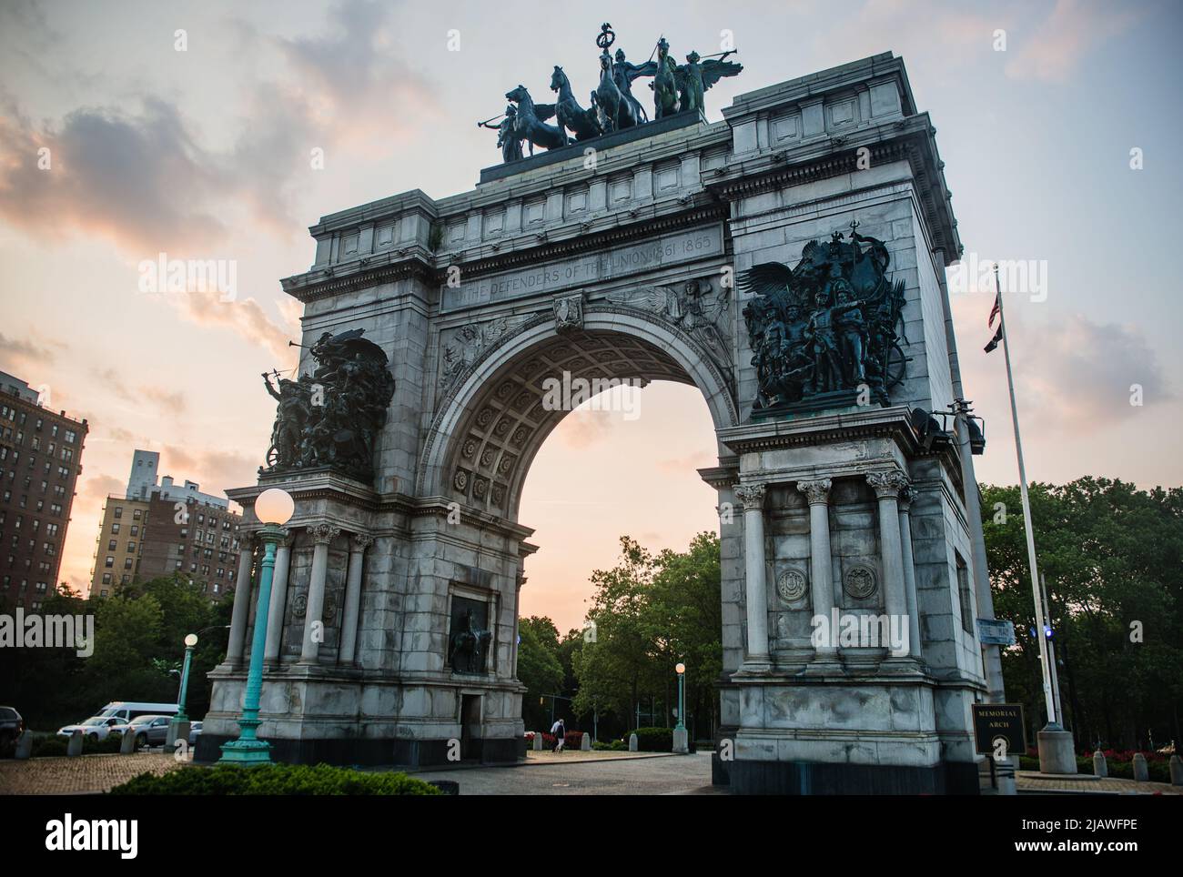 Soldiers and Sailors Memorial Arch al Grand Army Plaza, Prospect Park, Brooklyn, New York City Foto Stock