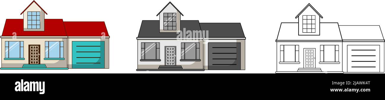 Illustrazione vettoriale a colori, monocromatica e lineare piatta isolata su sfondo bianco Illustrazione Vettoriale