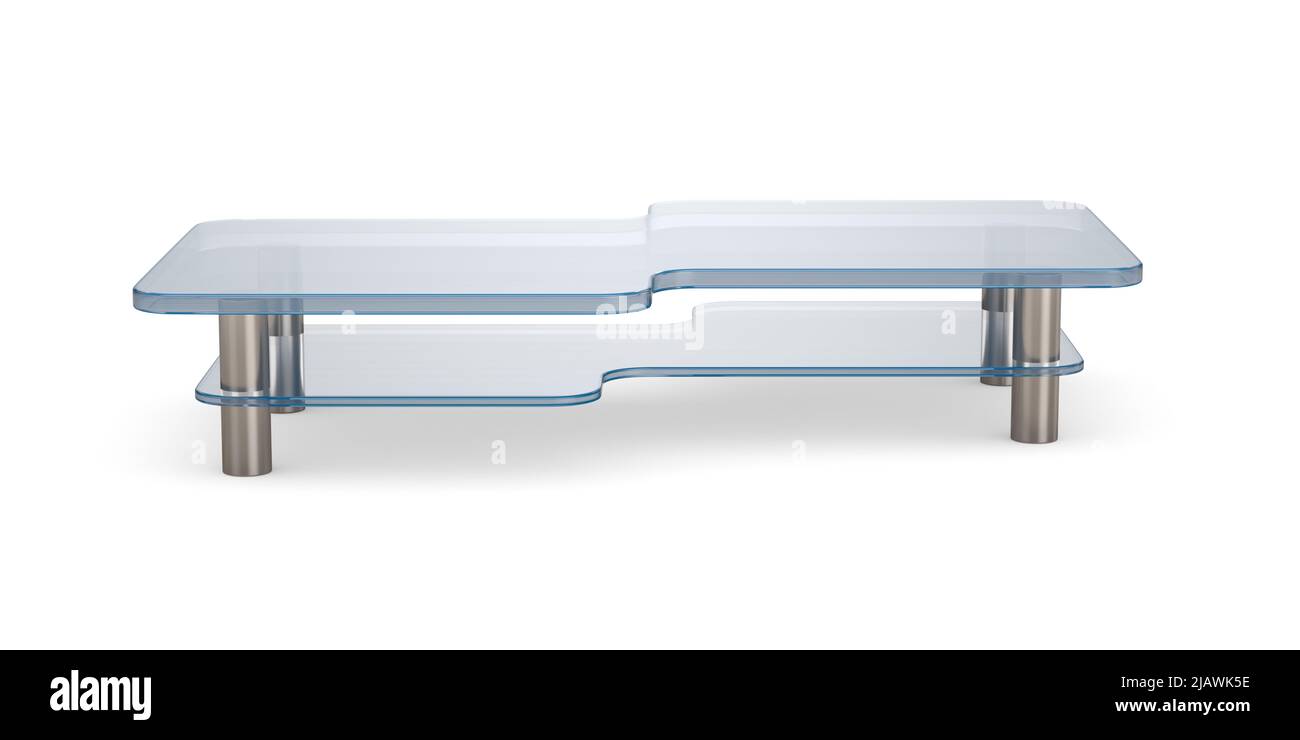 tavolo basso su sfondo bianco. Illustrazione 3D isolata Foto Stock