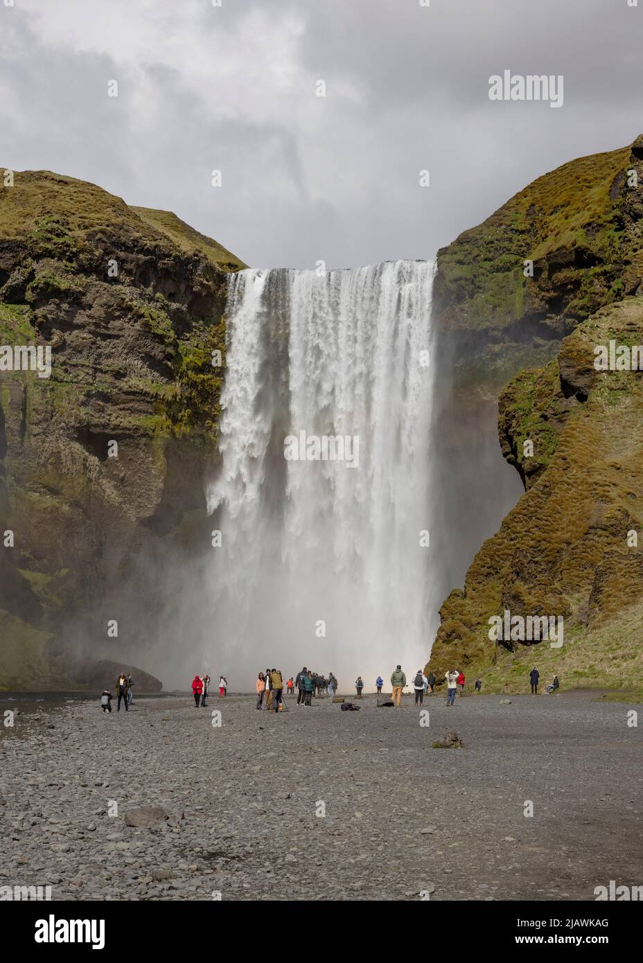 Skogafoss cascata in Islanda Foto Stock