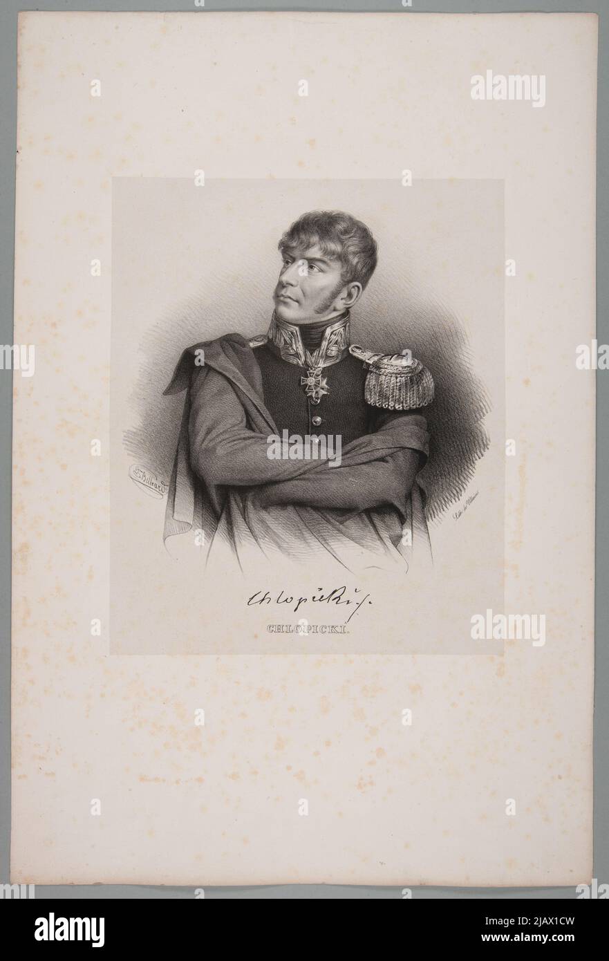 Chopicki [Józef Chłopicki] in: I polacchi e i polacchi della rivoluzione del 29 novembre 1830 () di Joseph Straszewicz, Parigi [1832 1836] Belliard, Zéphirin Félix Jean Marius (1798 1861), litografia Villain Foto Stock