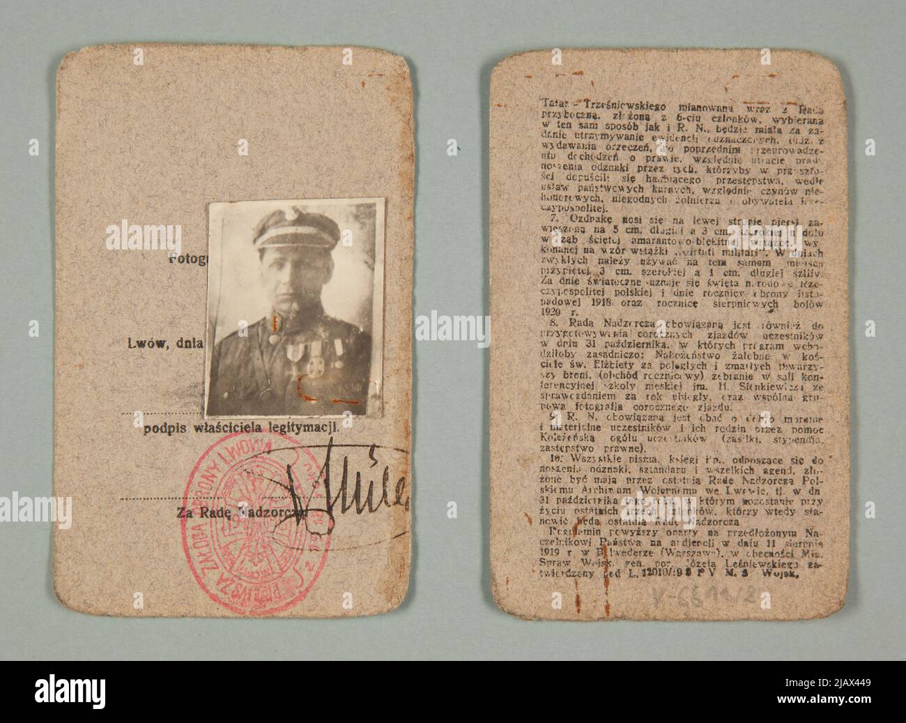 Carta d'identità del distintivo Lewandówka equipaggio N° 14 dopo st. Sconosciuto Foto Stock