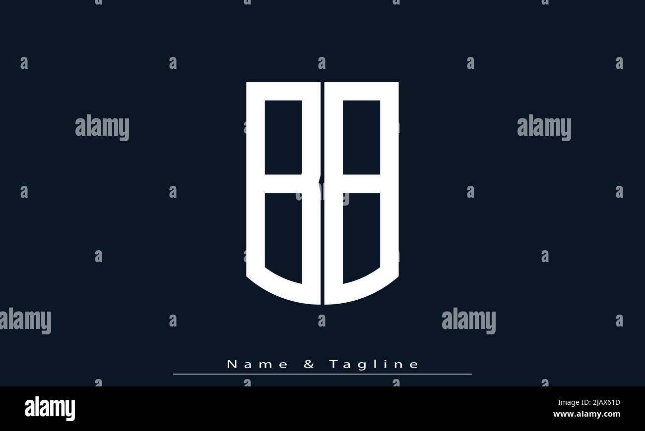 Lettere alfabetiche iniziali logo monogramma BB Illustrazione Vettoriale