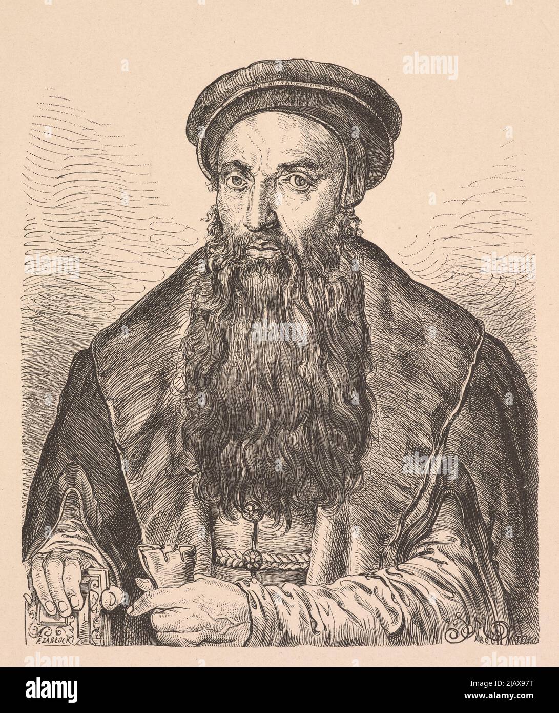 Jan Łaski e l'Antico Organizzatore delle Congregazioni evangeliche in Inghilterra e Frybish orientale, creatore della Chiesa Calvinista in Polonia. Il nipote del Primate di Polonia Jan Łaski (più vecchio) secondo Matejko, Jan (1838 1893), Zabłocki, Feliks (1846 1874), Lewental, Salomon (Franciszek Salezy) (1841 1902) Foto Stock