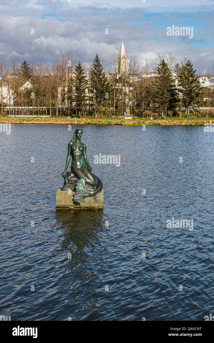 Sirena di Nina Saemundsson a Reykjavik, Islanda Foto Stock