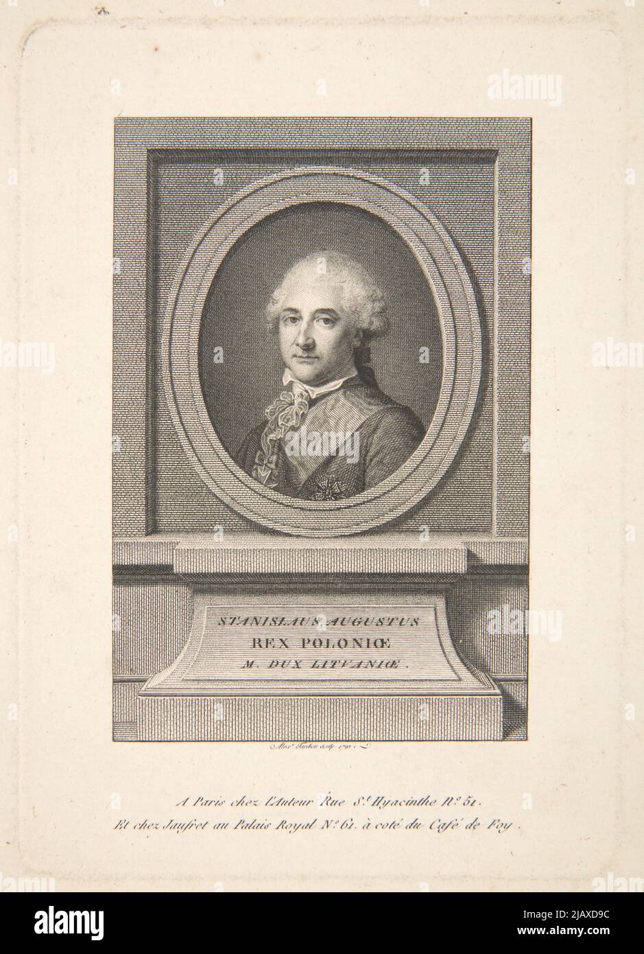 Stanislaus Augustus Polonia Marcus leader Lithuaniae [Stanislav August Poniatowski] Tardieu, Pierre Alexandre (1756 1844) Foto Stock