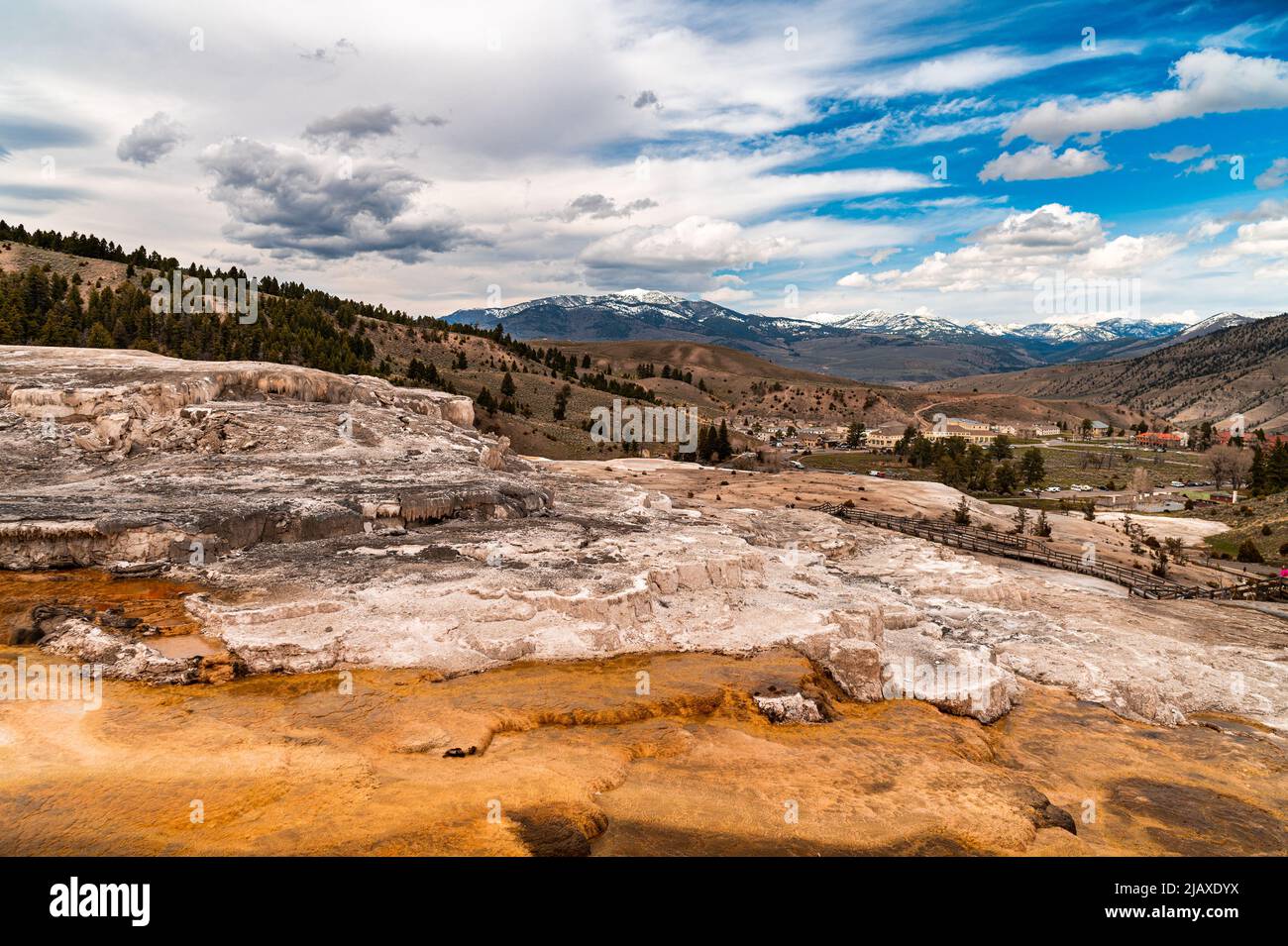 mammoth sorgenti termali al parco nazionale di Yellowstone Foto Stock
