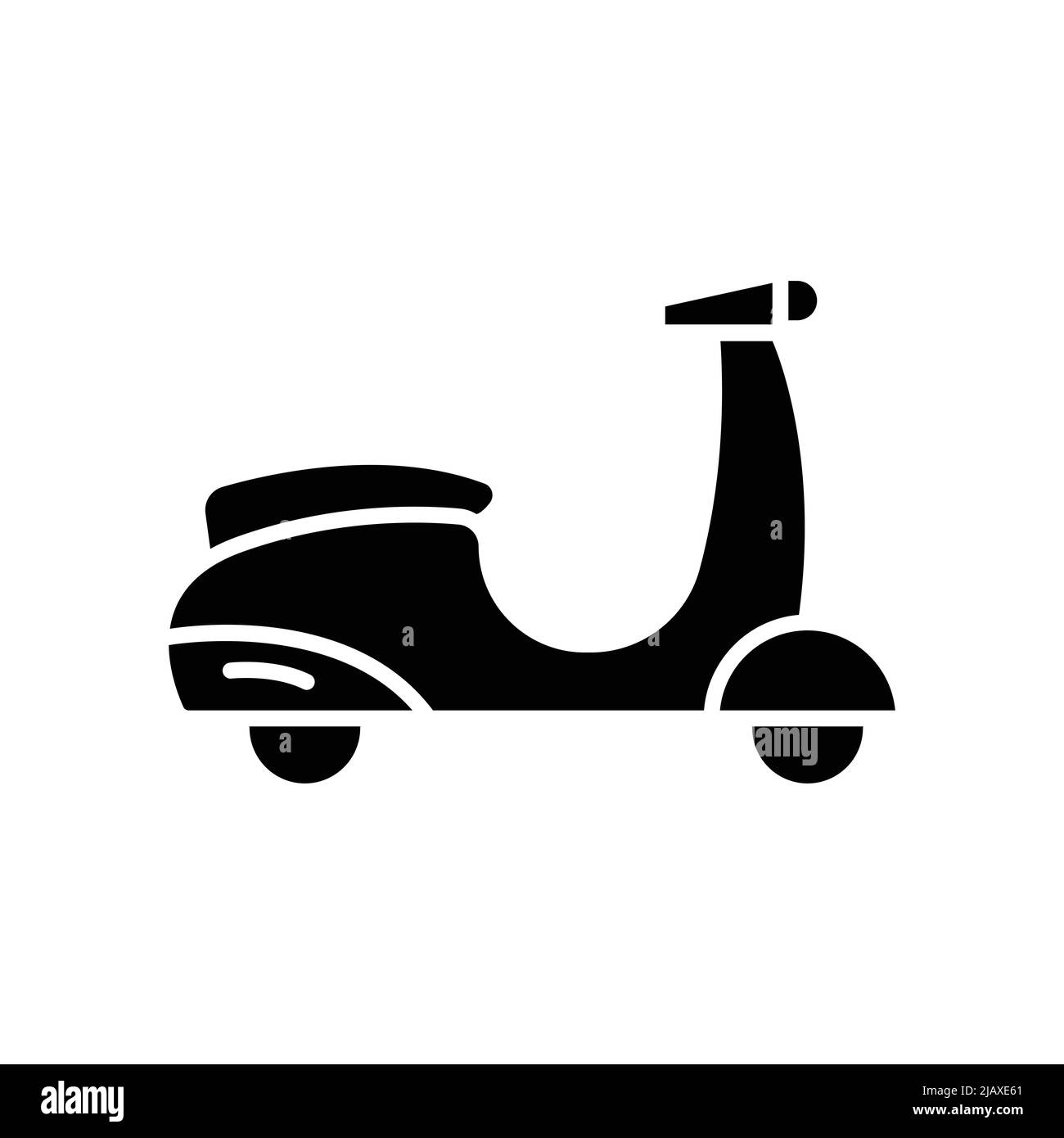 Scooter icona vettore. Trasporto, trasporto via terra. Stile icona solido, glifo. Semplice illustrazione del disegno modificabile Illustrazione Vettoriale