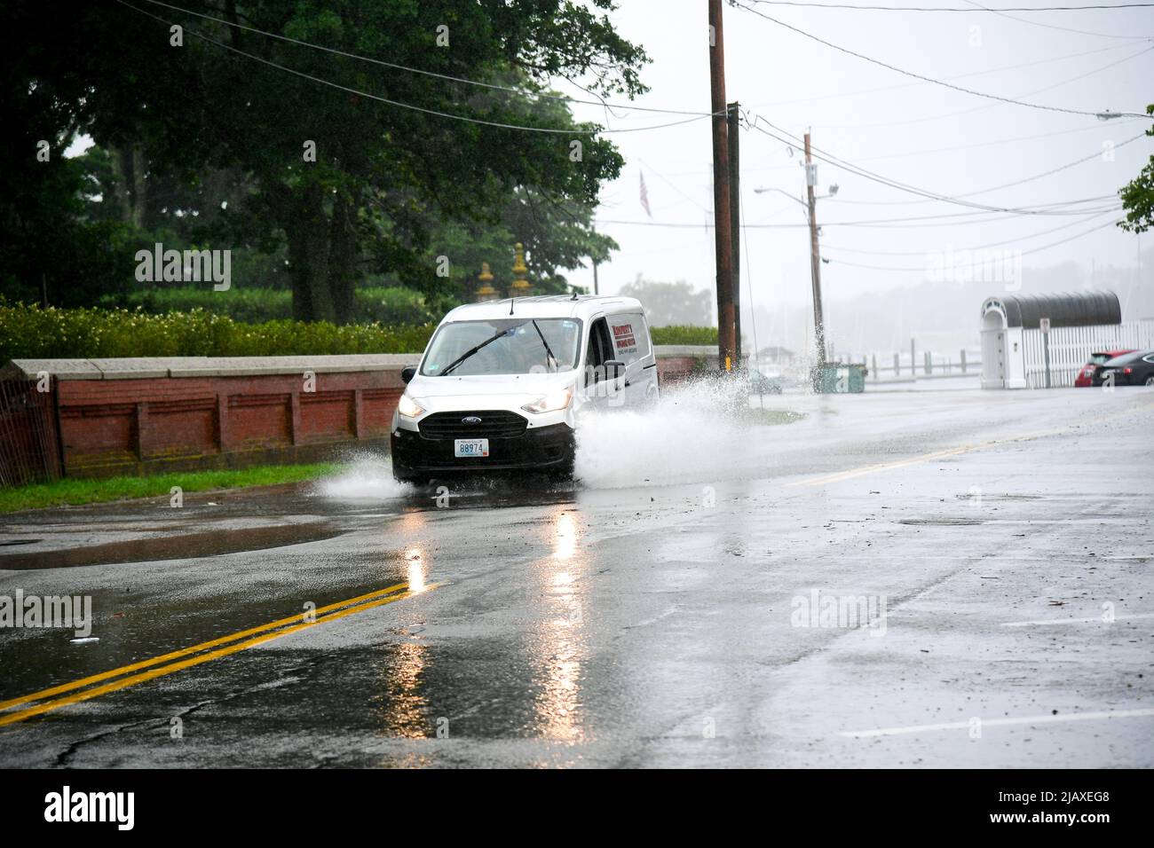 Foto di Elsa tempesta tropicale. Tempesta tropicale Elsa Drenching New England dopo deluging Mid-Atlantic ©Paul Todd/OUTSIDEIMAGES.COM IMMAGINI ESTERNE PHO Foto Stock