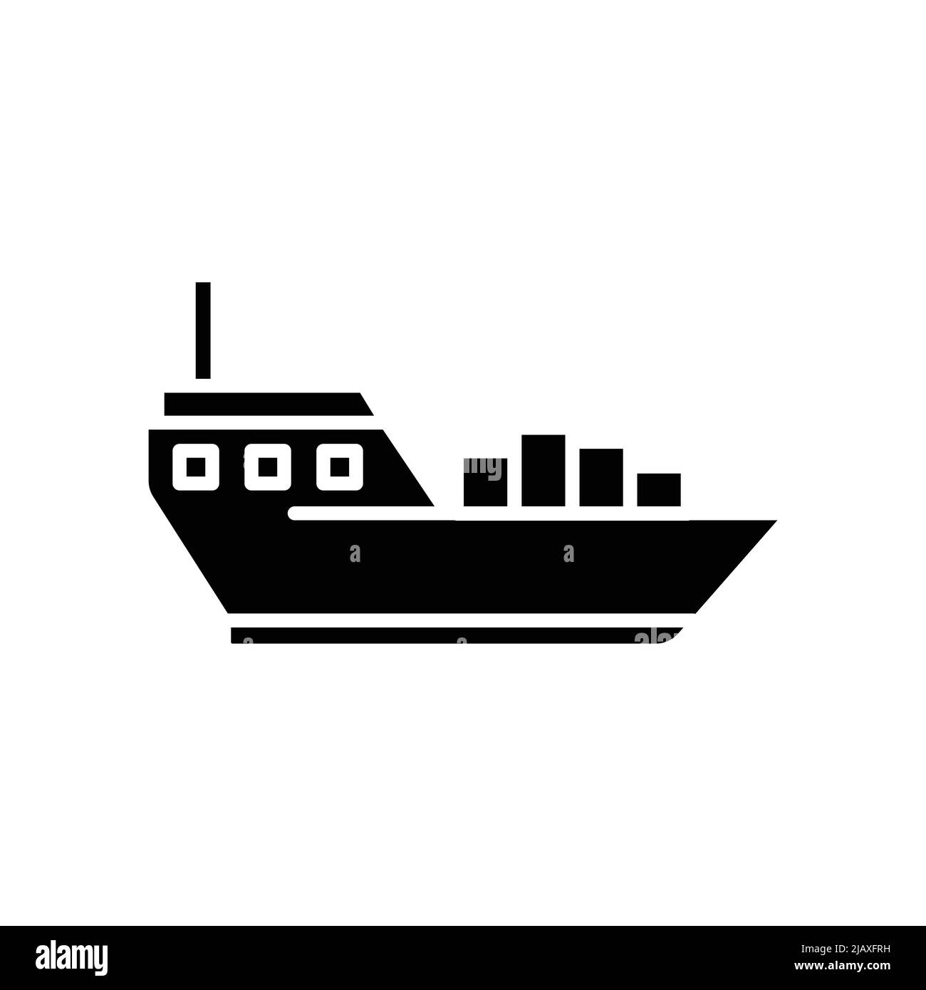 Vehicle. Trasporto di icona della nave di carico, veicoli marini. Stile icona solido, glifo. Semplice illustrazione del disegno modificabile Illustrazione Vettoriale