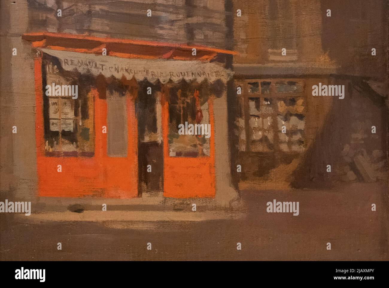 Walter Sickert; ' The Red shop ', olio su tela 1888, noto anche come ' The October Sun '. Esempio di arte britannica post-impressionista Foto Stock