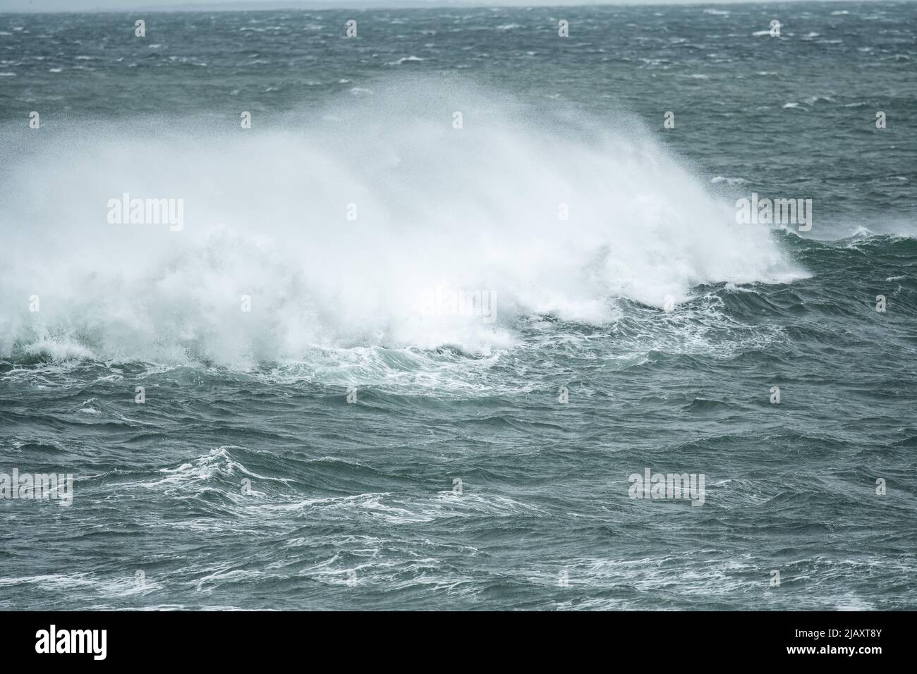 Stock foto di tempesta tropicale Henri nel 2021, Newport, RI. Stock foto di uragano. Stock foto di tempo estremo. Aeroporto di Newport County. Foto Stock