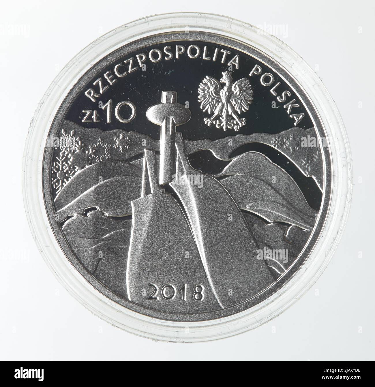 Repubblica Polacca, 10 zlotys, Varsavia; 2018 squadra olimpica polacca Pyeongchang 2018 Banca Nazionale di Polonia, Mennica Polska S.A., Kotowicz, Robert Foto Stock
