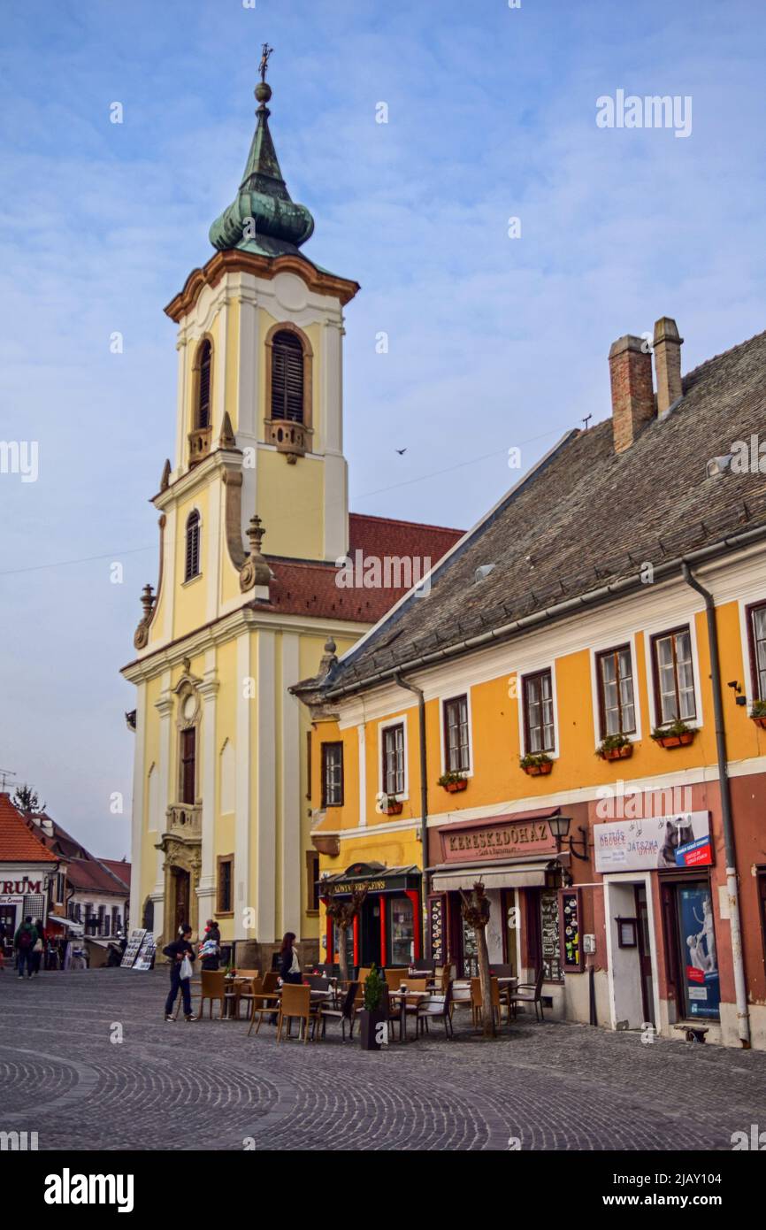 Strade di Szentendre, una città fluviale della contea di Pest, Ungheria, Foto Stock