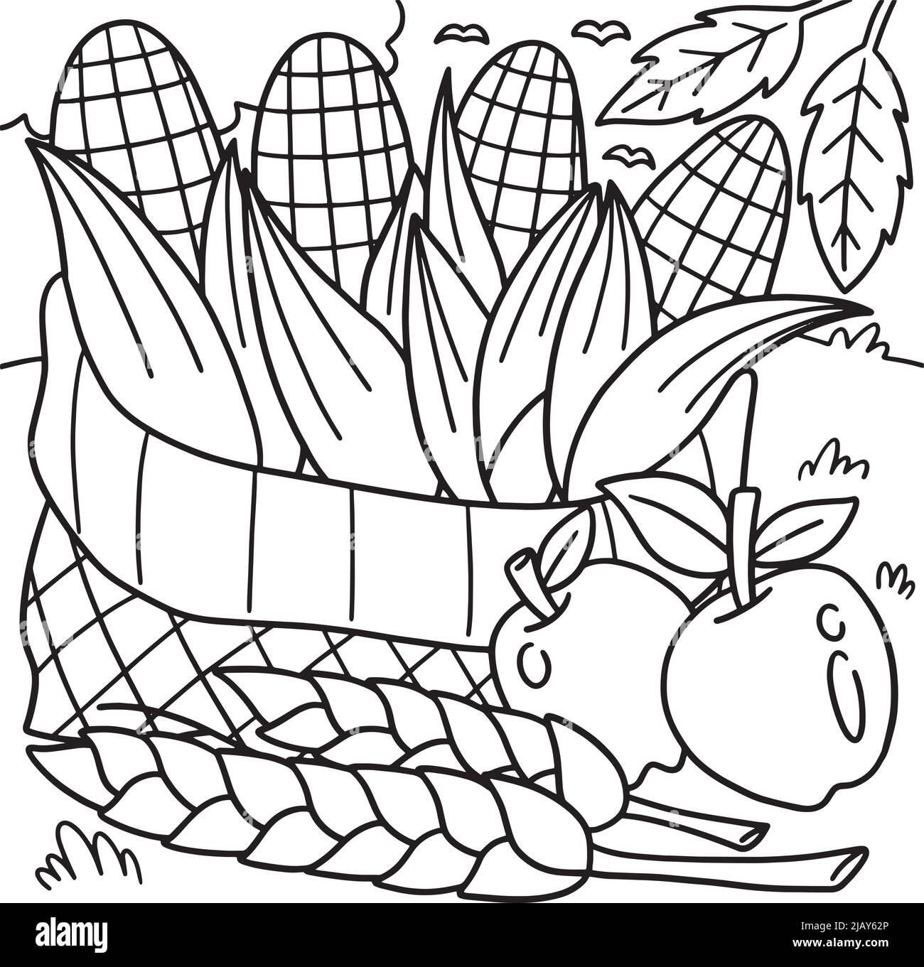 Pagina di colorazione per il granoturco della raccolta del ringraziamento per i bambini Illustrazione Vettoriale Pagina di colorazione per il granoturco della raccolta del ringraziamento per i bambini Illustrazione Vettoriale