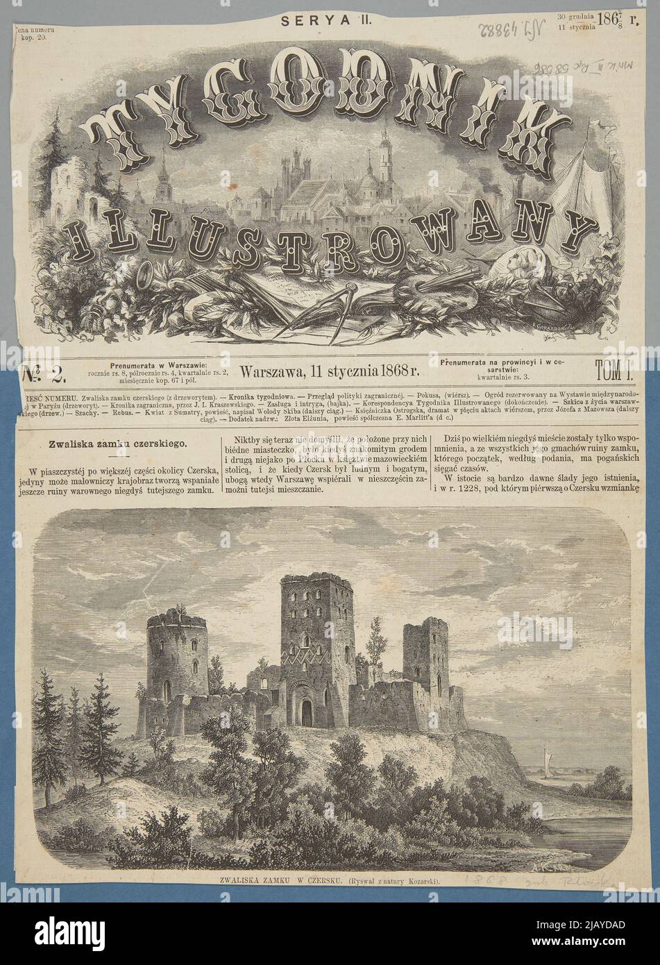 Castello di Czersk Blade a Czersk rovine del castello gotico a Czersk Kozarski, Adolf (1836/7 ante 1911), Karma Ski, Alfred (1847 Post 1920), illustrato settimanalmente Foto Stock