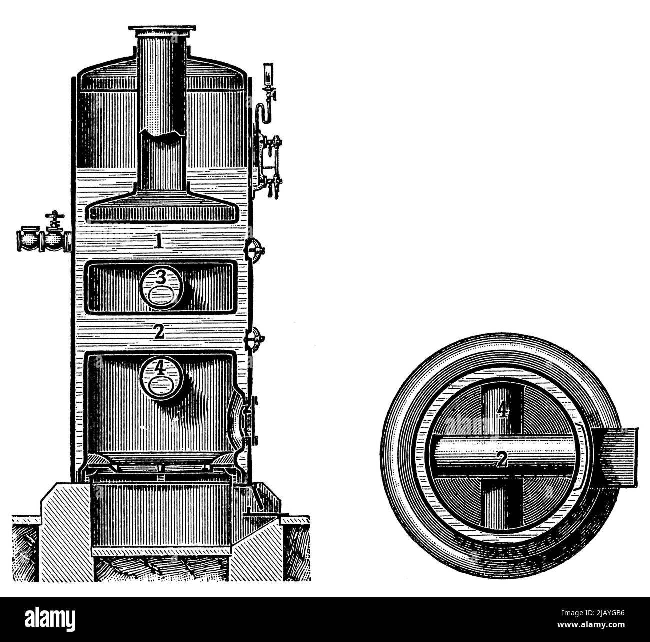 La caldaia la Chapelle. Pubblicazione del libro 'Meyers Konversations-Lexikon', Volume 2, Lipsia, Germania, 1910 Foto Stock