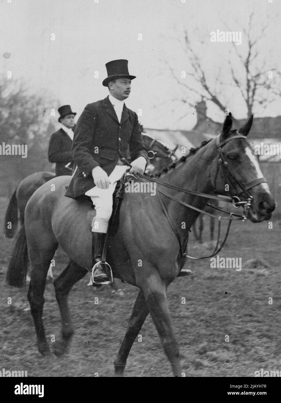 Il Duca di Gloucester con il Quorn -- il Duca di Gloucester che arriva per l'incontro. H.R.H. il duca di Gloucester era tra coloro che frequentavano l'incontro dei Quorn Hounds a Thorpe Satchville oggi gennaio 22. Giugno 5, 1934. (Foto di stampa associata). Foto Stock