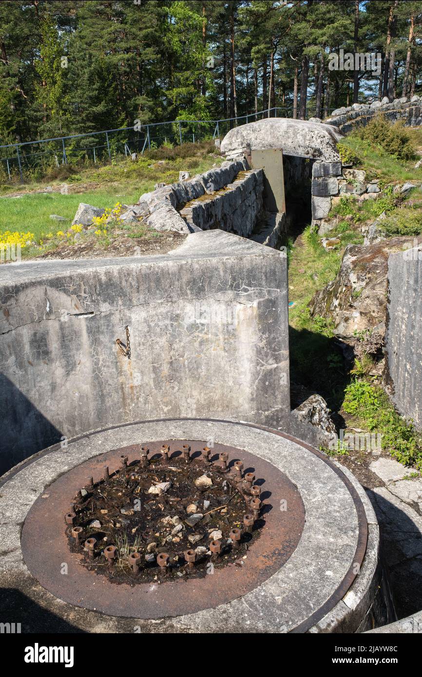 Sarpsborg, Norvegia - 20 maggio 2022: La Fortezza di Ravneberget si trova a nord di Sarpsborg ed è parte delle fortificazioni di Sarpsborg insieme a Greaker per Foto Stock