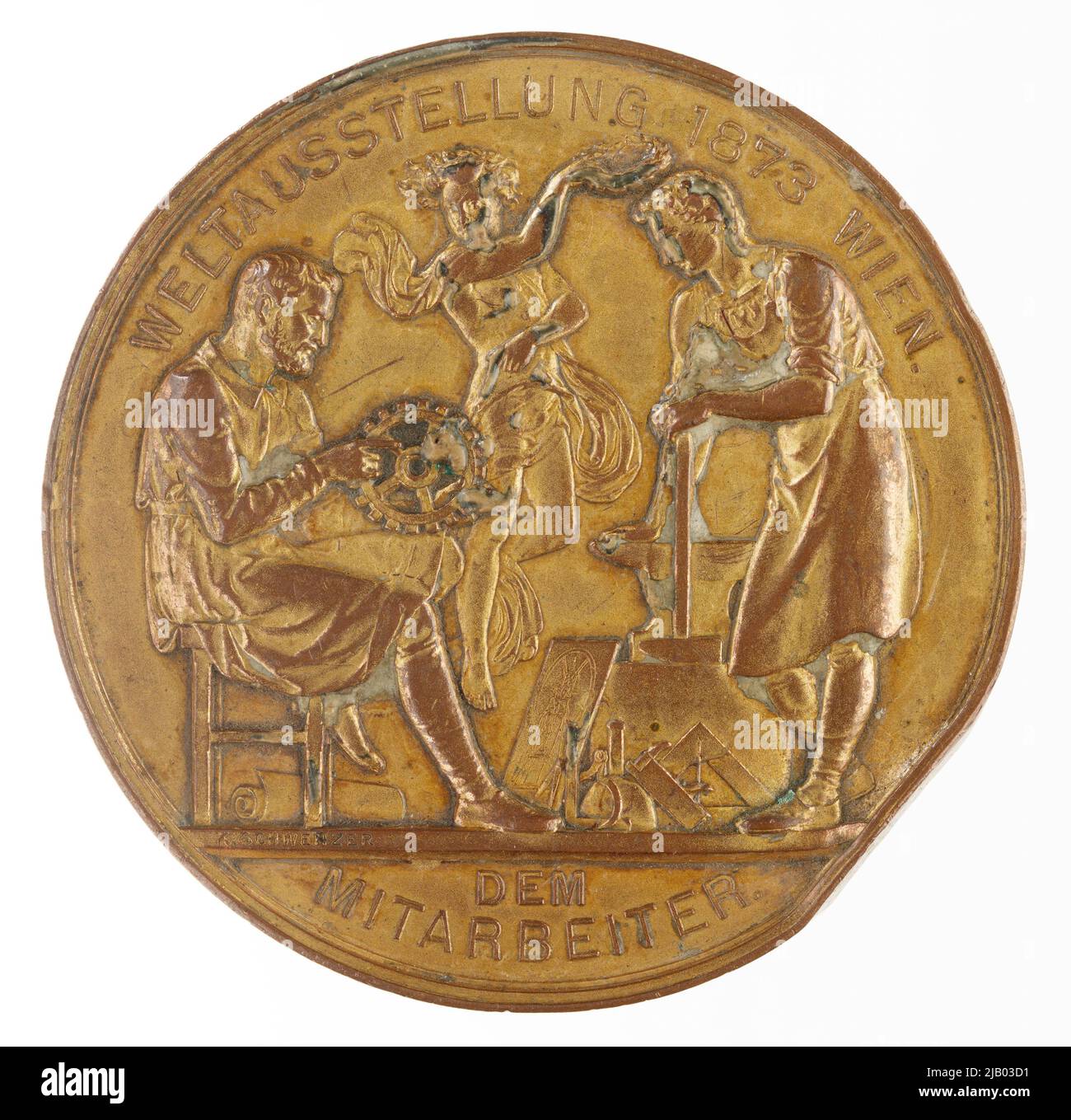 Medaglia di premiazione: World Exhibition a Vienna, 1883 Schwenzer, Karl (1843 1904) Foto Stock