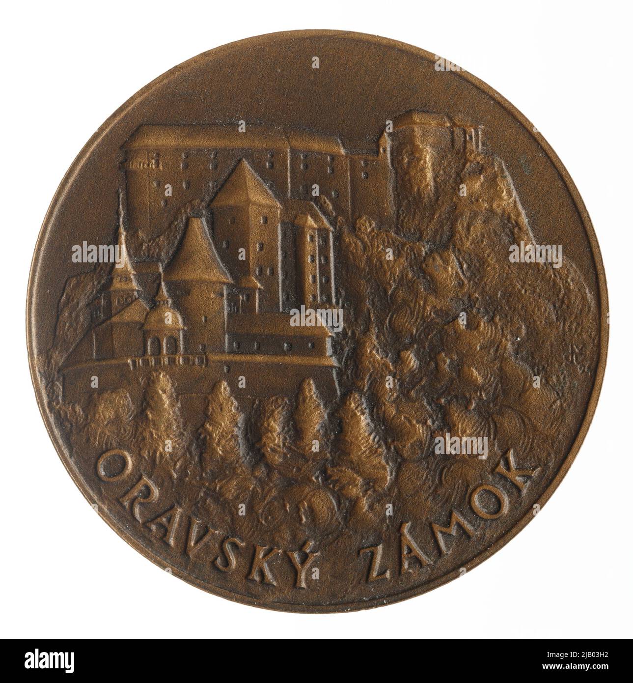 Medaglia della serie Castelli e serrature slovacchi: Castello di Orava Foto Stock