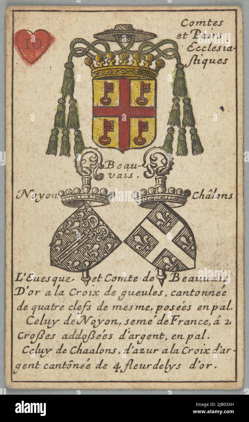 10 Comtes et pairs ecclesiastiques (principi della Chiesa), in: Carte per giochi educativi ed araldici. Sconosciuto Foto Stock