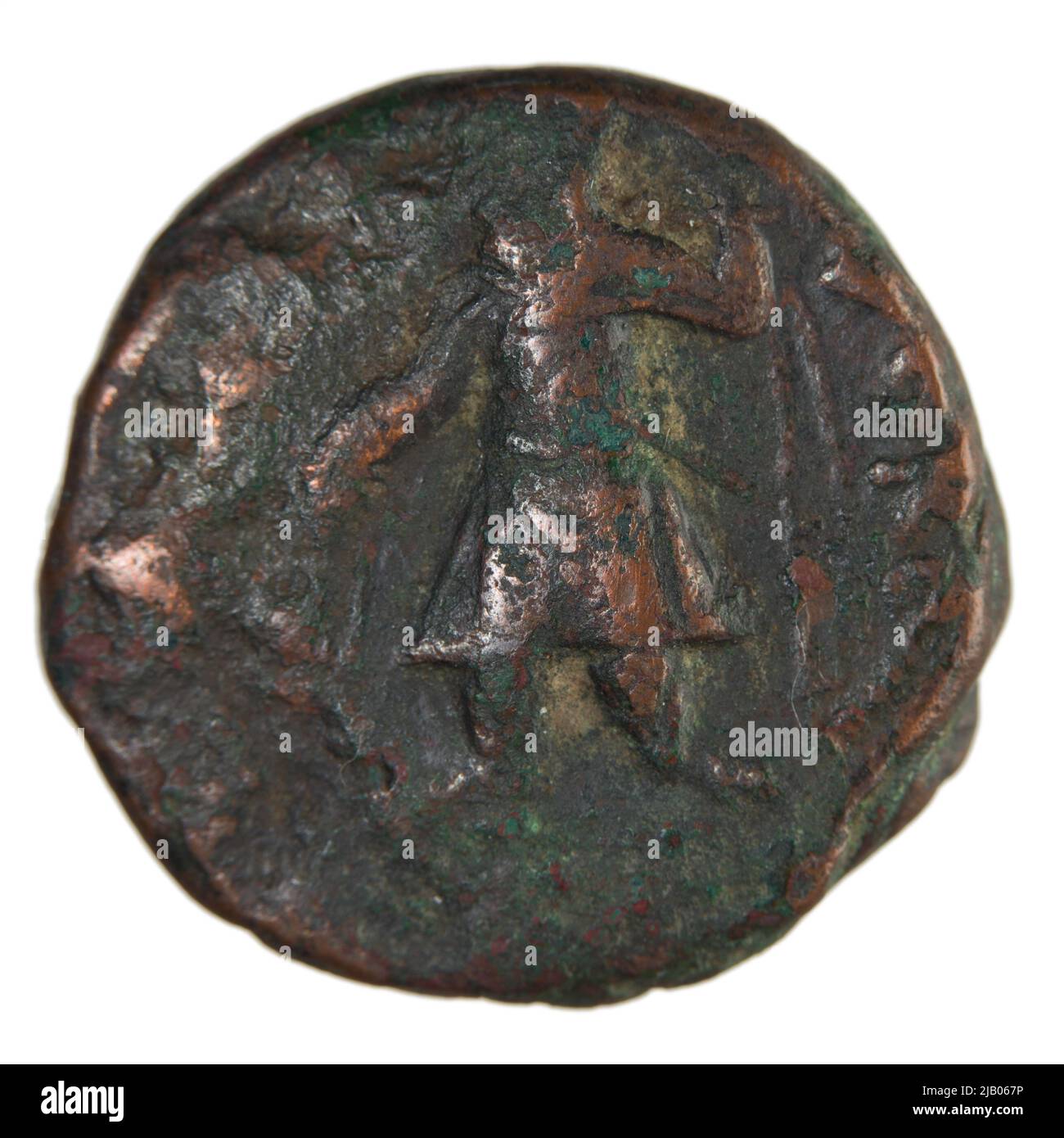 Kuszanów Empire, Kaniszka i (circa 127 151), Tetradrachma marrone (AE) Kaniska i (127 151) Foto Stock