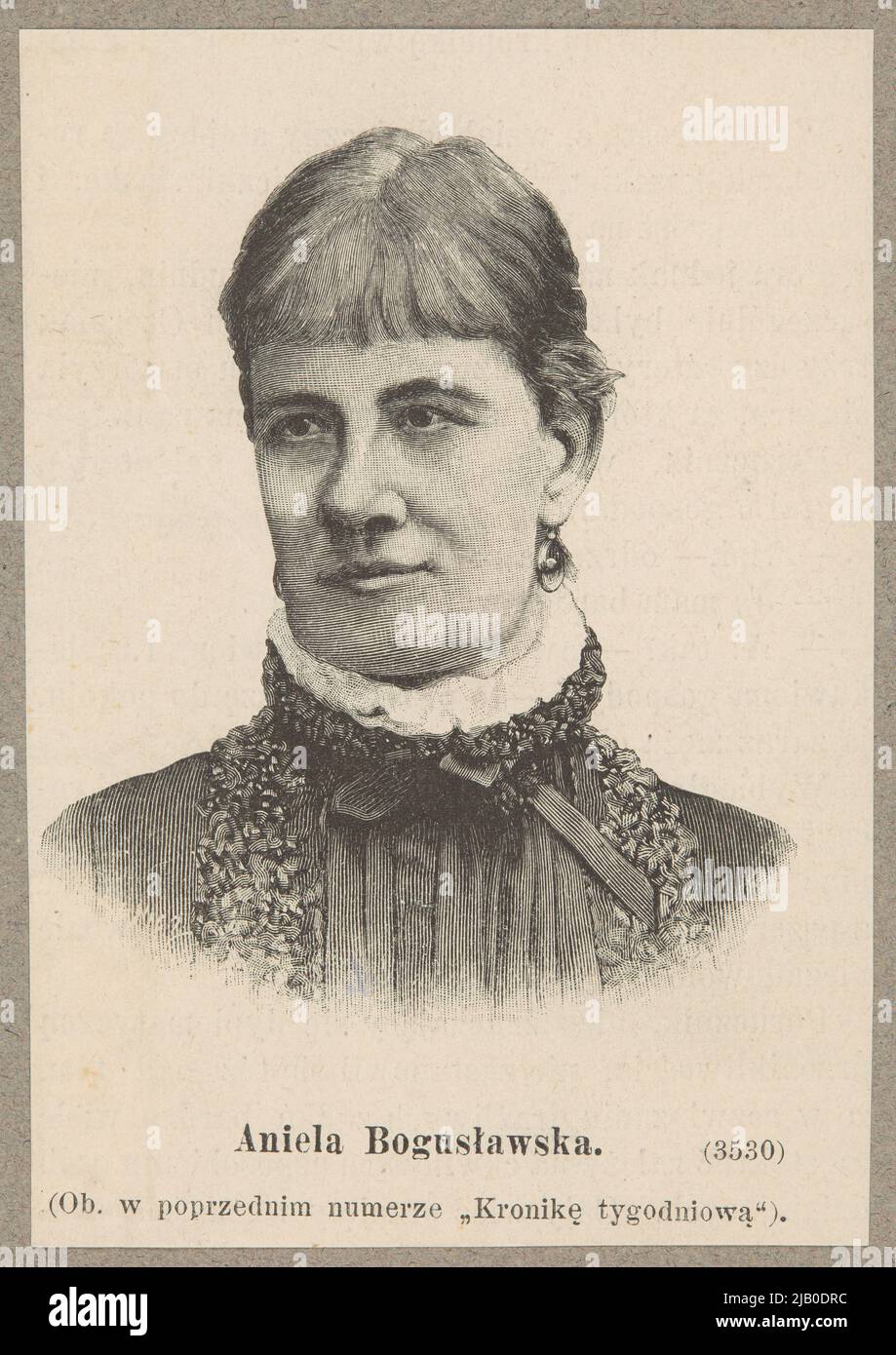 Aniela Bogusławska (di proprietà di Aniela Dąbrowska, 1874 Varsavia 1913 Varsavia) attrice, poeta e scrittore Aniela Bogusławska Nich, Edward (1851 1916), legno Tigodnik Ilustrowany Foto Stock
