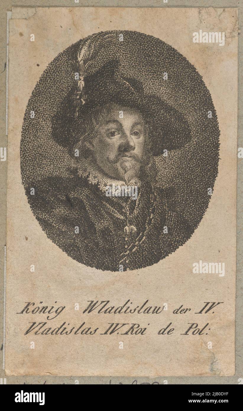 Re Wladislaw IV Vladislao IV Re di Pol. [Władysław IV Waza], Z: Storico e gėnėalogical almanac per l'anndessile 1796 Storia della Polonia con 2 carte, 7 ritratti e 6 stampe storiche di D. Chodowiecki, Berlino 1796, oraz: Calendario genealogico storico su das switching = anno 1796. Contiene la storia della Polonia, Berlino 1796 Krethlow, Johann Ferdinand (1767 1842) Foto Stock