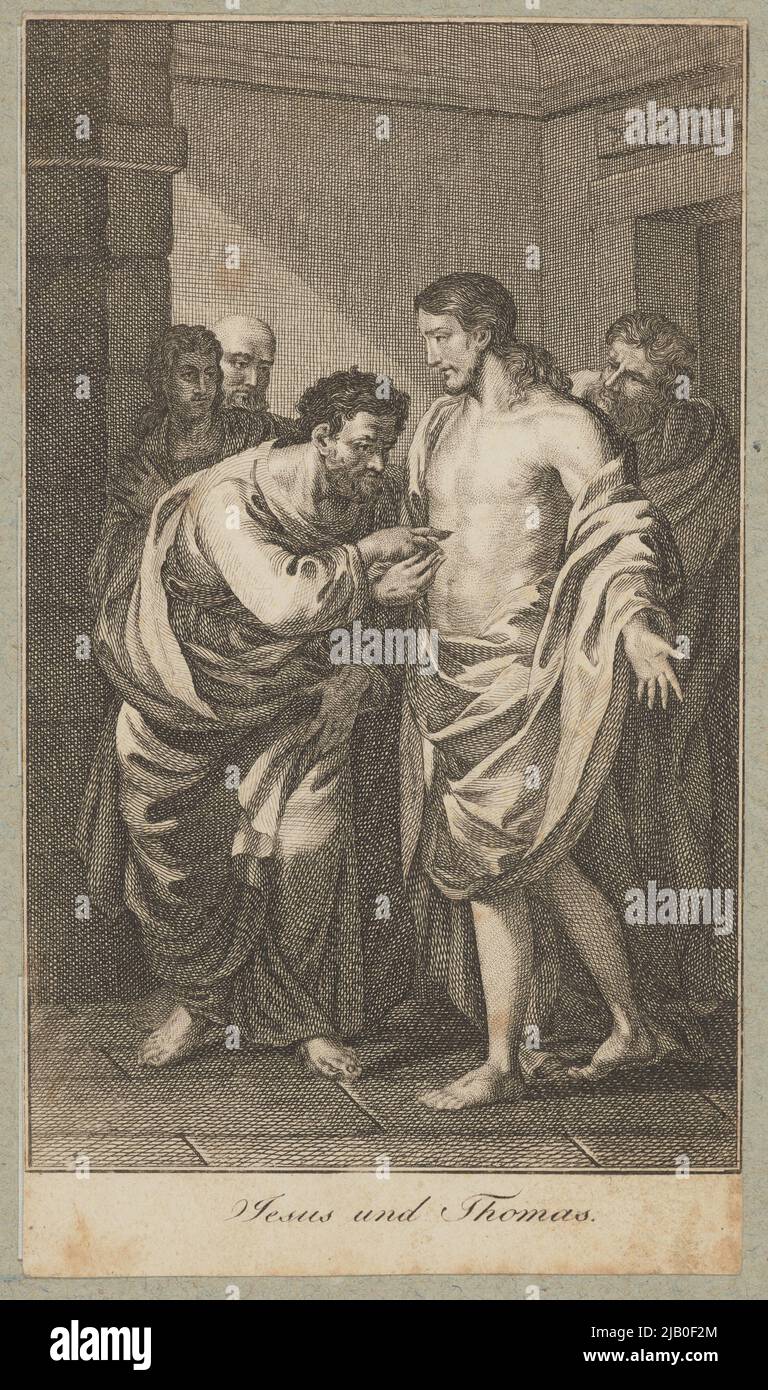 Scena biblica Gesù e Tomasz infedele. Sconosciuto Foto Stock