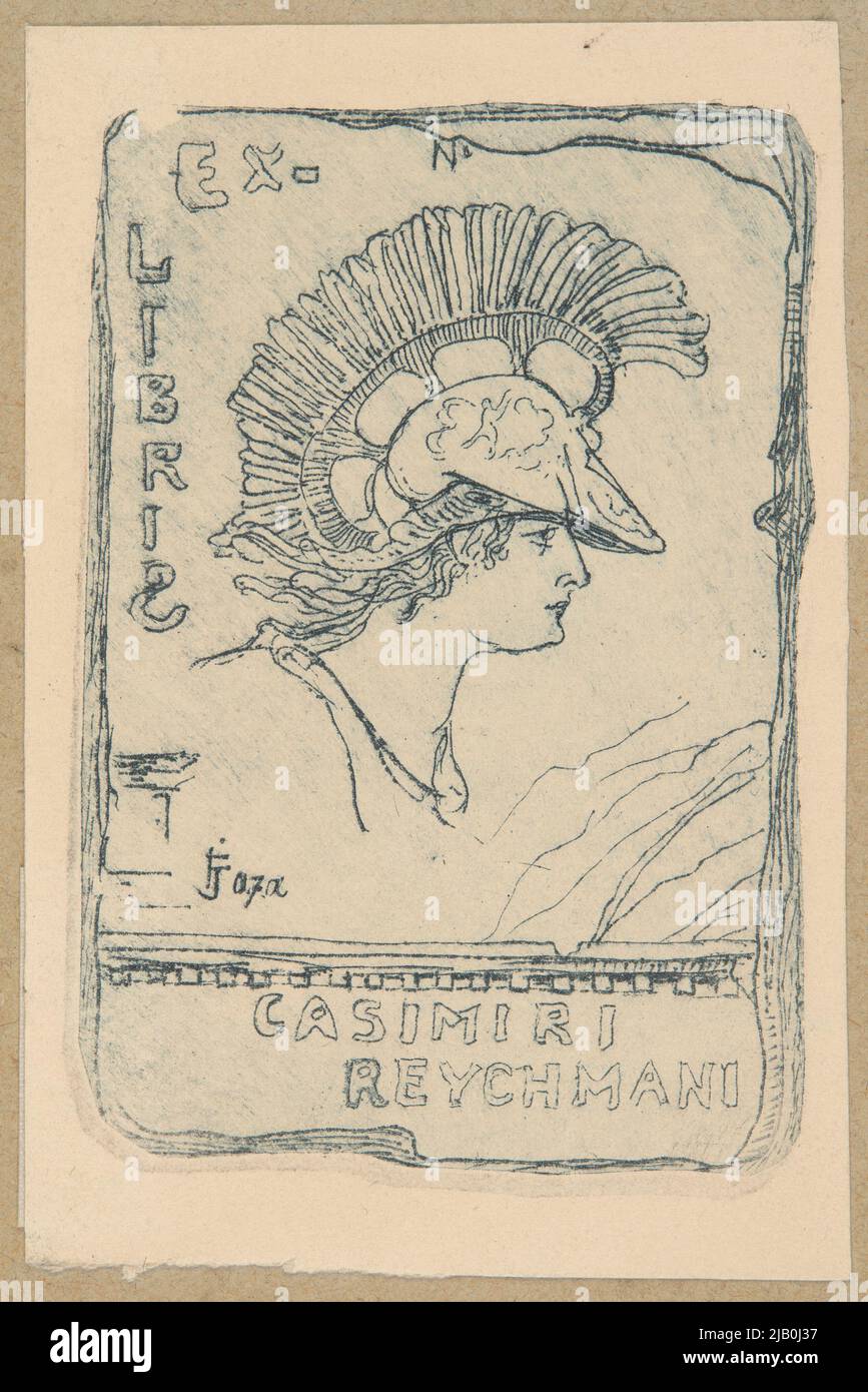 Bookplate di Kazimierz Reychman (1882 1936) JAB CY SKI, FELIKS (1865 1928) Foto Stock