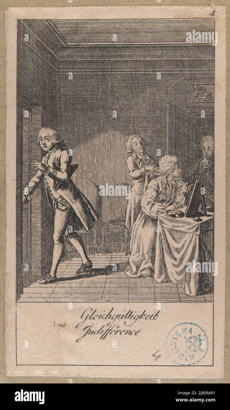 Illustrazione di disturbo No. 4 (da 12) Gio il tema Mostness sposarsi e le loro conseguenze [ragioni per i matrimoni e gli effetti], pubblicato in: Goettinger Taschen Calender dal 1789, Bey Joh. Ver. (Copia) Sconosciuto, Chodowiecki, Daniel Nikolaus (1726 1801) Foto Stock