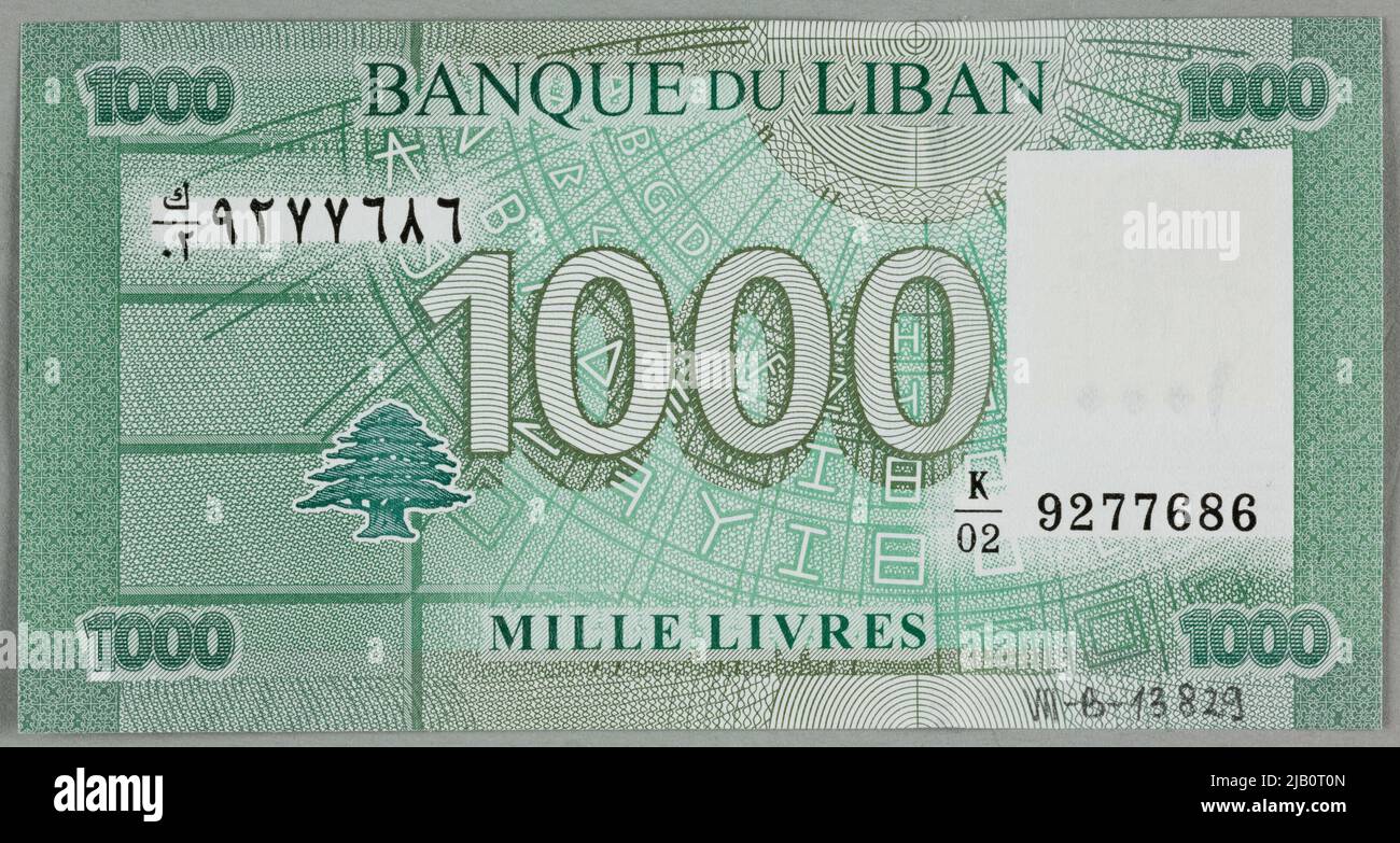 Banknot Na 1000 libbre; Libano, 2011 t. Foto Stock
